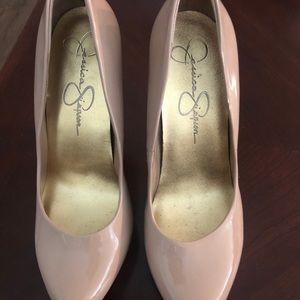 Jessica Simpson beige platform high heels - 8